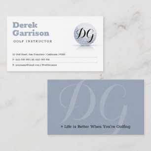 Professional Golf Trainer   Initials Business Card