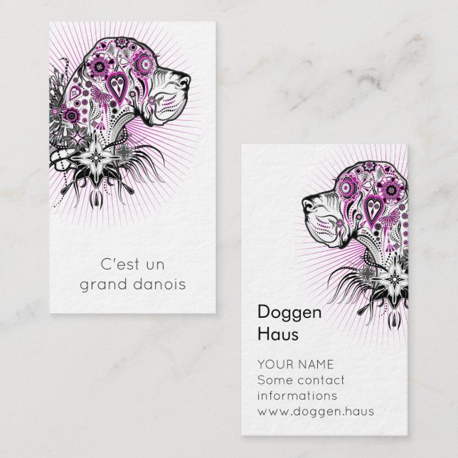 Professional Great Dane business card (Front/Back)