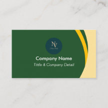 Professional Green and Yellow Business Card