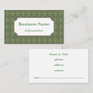 Professional Green Argyle Business Card