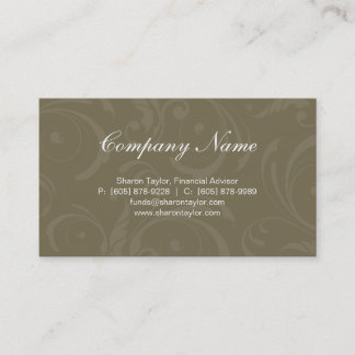 Professional Green Business Card Swirls