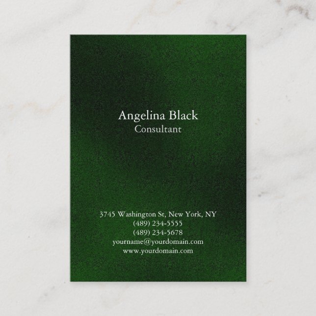 Professional Green Colour Background Unique Business Card (Front)