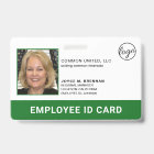 Professional Green Company Logo Employee Photo ID