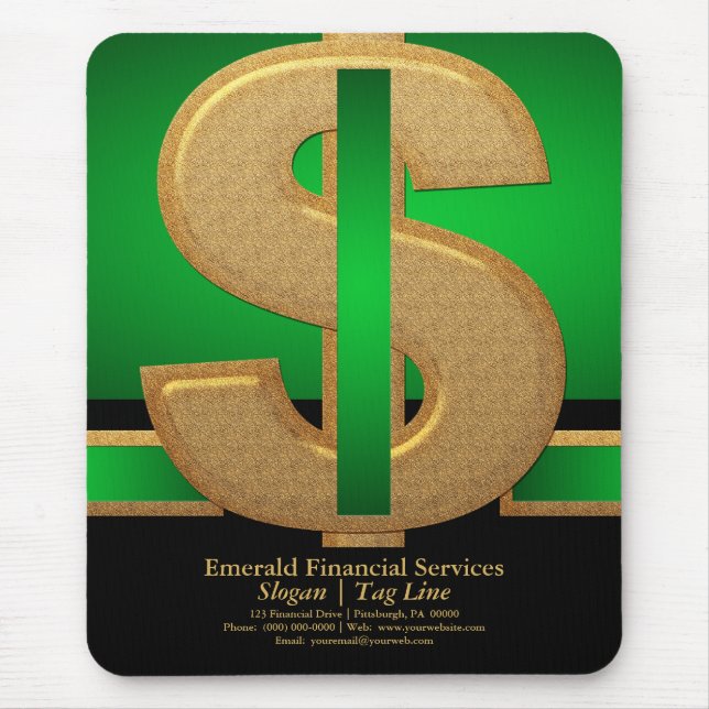 Professional Green| Gold Dollar Financial Services Mouse Pad (Front)