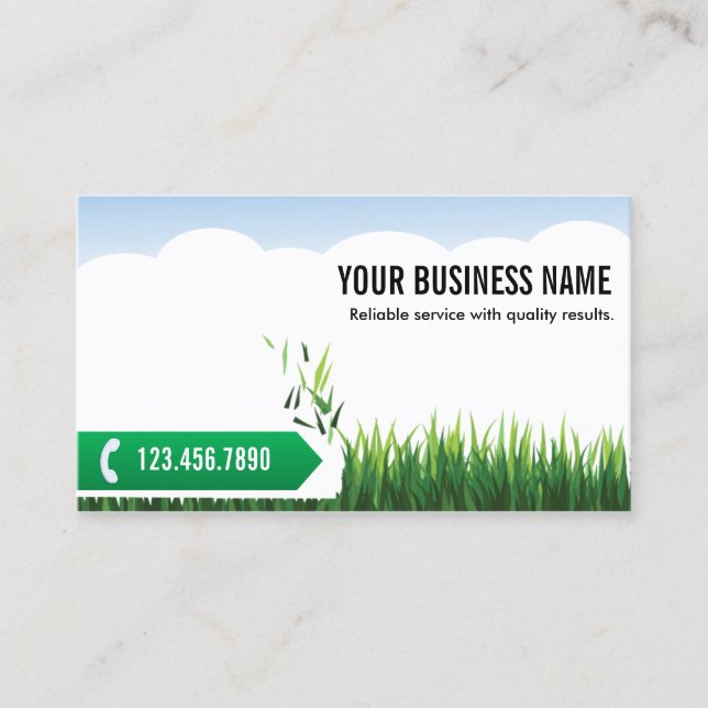 Professional Green Grass Landscaping Business Card (Front)