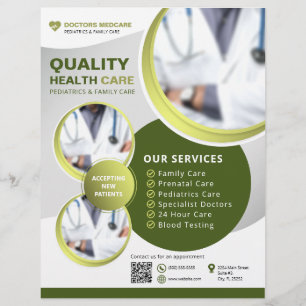Professional Green Health Medical Care Business Flyer