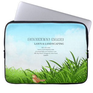 Professional Green Lawn Care & Landscaping Laptop Sleeve