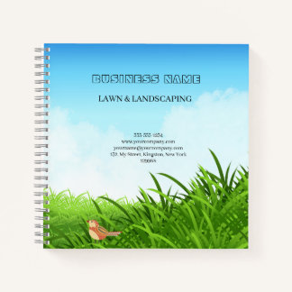 Professional Green Lawn Care & Landscaping Notebook