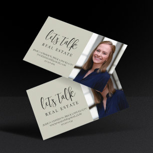 Professional Green Let's Talk Real Estate   Business Card