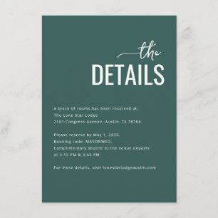 Professional Green Minimalist Details Enclosure Card