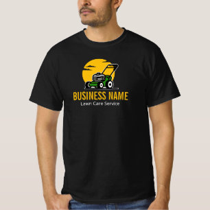 Professional Green Mowing Service Yellow Sun T-Shirt
