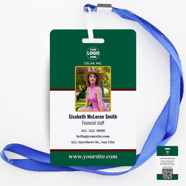 Professional Green security Badge:Photo & Company ID Badge (Professional Green Security Badge: Photo & Company Badge)