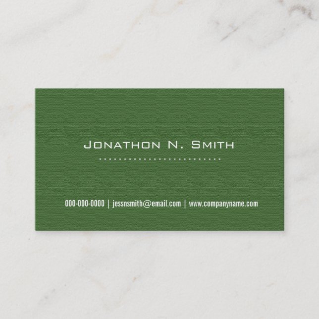 Professional green texture business cards (Front)