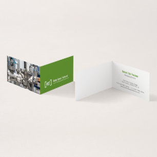 Professional green & white two photo business card