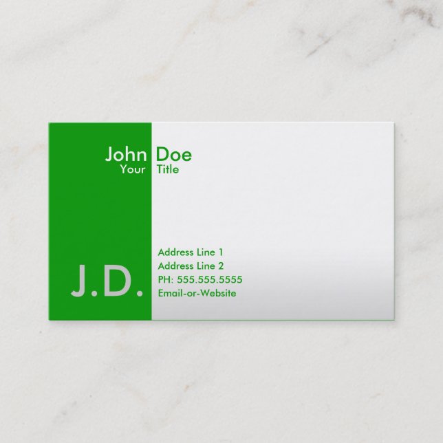 professional greens business card (Front)