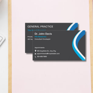 Professional Grey and Blue Modern Minimalist  Business Card