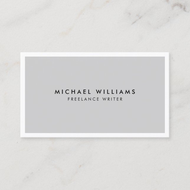 Professional Grey and White Business Card (Front)