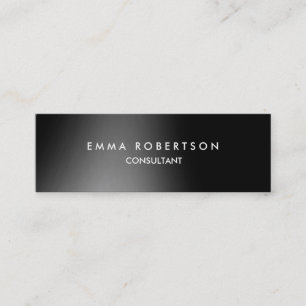 Professional Grey Black Modern Skinny Mini Business Card
