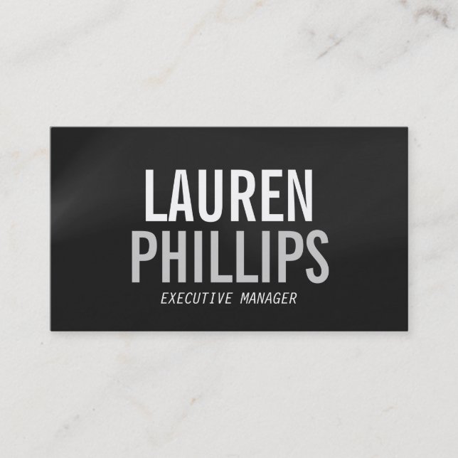 Professional Grey Bold Text Business Card (Front)