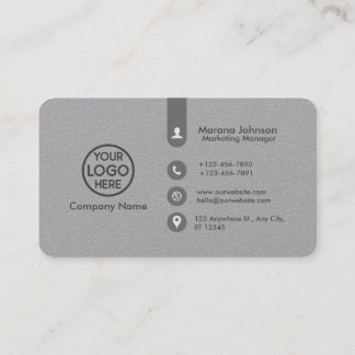 Professional Grey Business Card with Logo