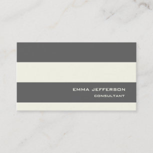 Professional Grey Ivory Stripes Trendy Style Business Card