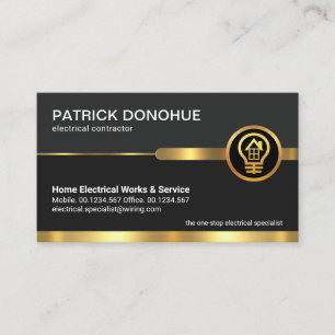 Professional Grey Layers Gold Bulb Business Card