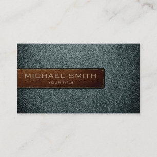 Professional Grey Leather Look Business Card