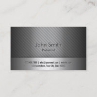 Professional Grey Metal Podiatrist Business Card