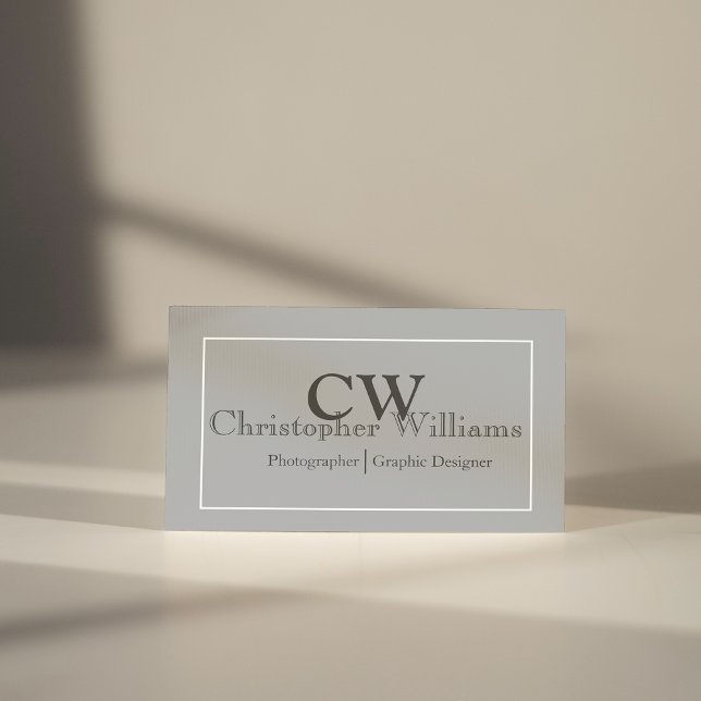 Professional Grey Minimalist Business Card (Creator Uploaded)