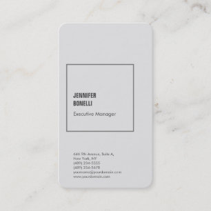 Professional grey minimalist modern plain business card