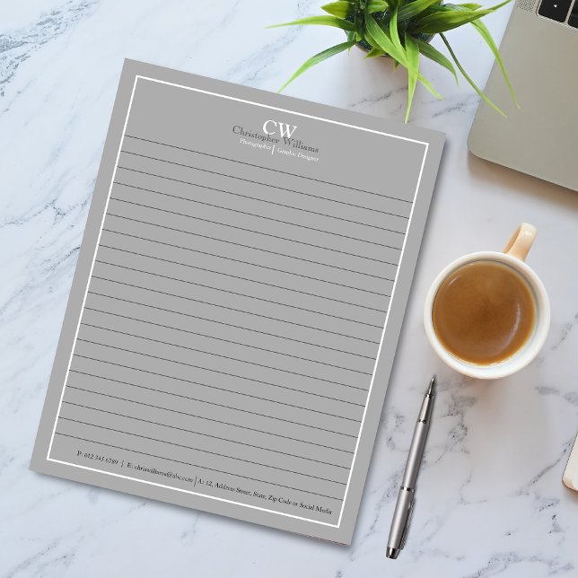 Professional Grey Minimalist Notepad (Creator Uploaded)