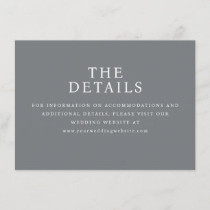 Professional Grey Minimalist Wedding Website Card