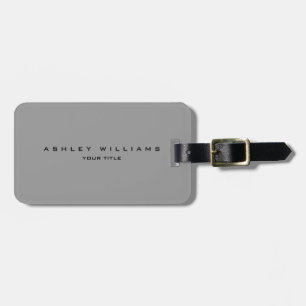 Professional grey modern plain  luggage tag