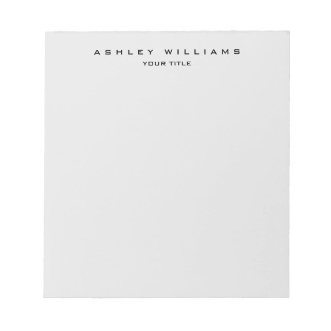 Professional grey modern plain unique notepad (Front)