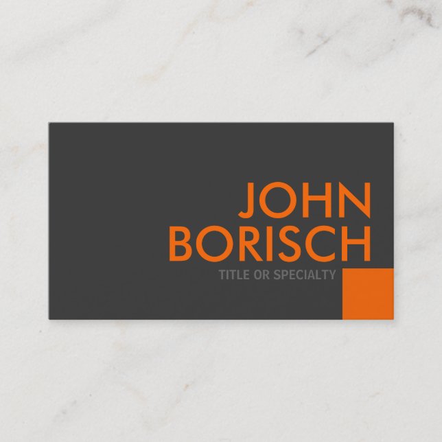Professional Grey Orange Business Profile Card (Front)