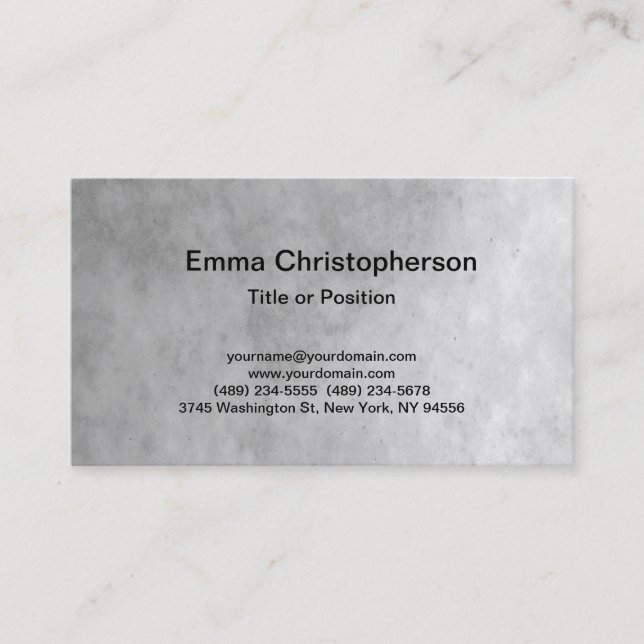 Professional Grey Plain Modern Stylish Business Card (Front)