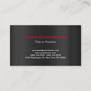 Professional Grey Simple Plain Modern Stylish Business Card