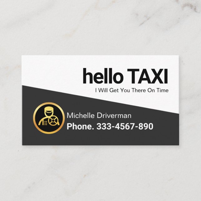 Professional Grey Taxi Triangle Cab Driver Business Card (Front)