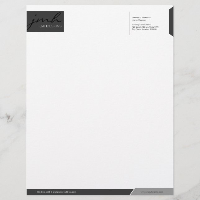 Professional Grey Template Customised Letterhead (Front)