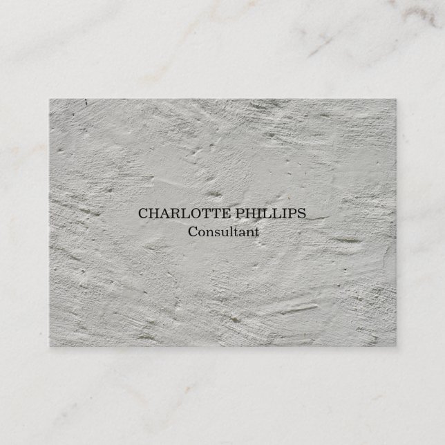 Professional Grey Wall Texture Minimalist Plain Business Card (Front)