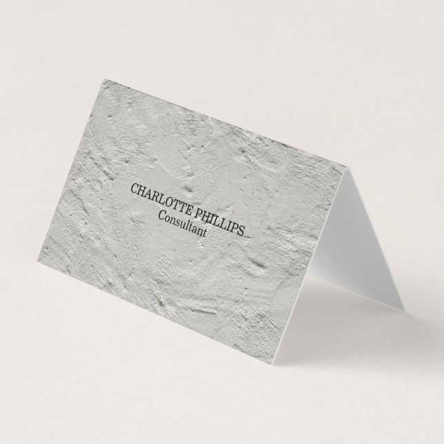 Professional Grey Wall Texture Minimalist Plain Business Card (Front)