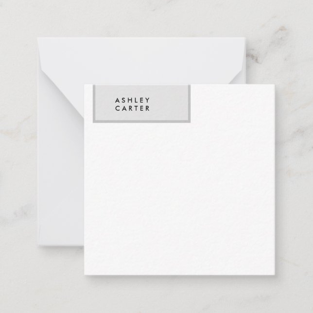 Professional grey white plain minimalist name card (Front)