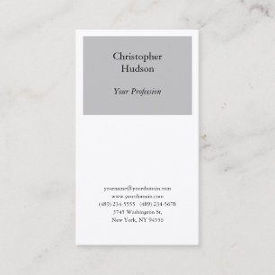 Professional Grey & White Plain Premium Silk Business Card
