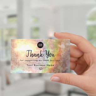 Professional Grunge Pastel Beige Heart Thank You  Business Card