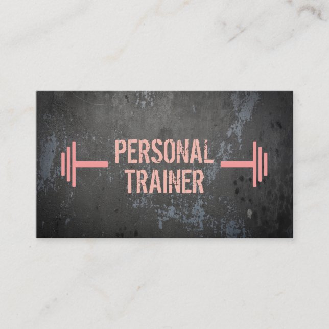 Professional Grunge Personal Trainer Business Card (Front)