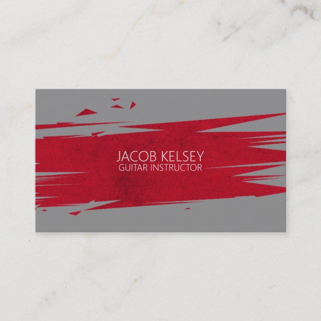 Professional Guitar Music Instructor, Lessons Business Card (Front)