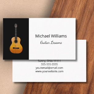 Professional Guitar Music Lessons Simple Musical  Business Card