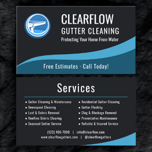 Professional Gutter Cleaning Service Company Business Card