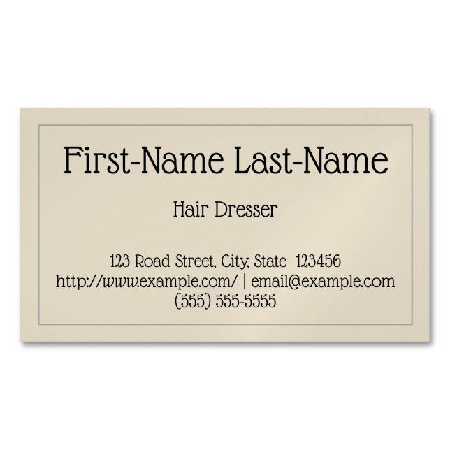Professional Hair Dresser Magnetic Business Card (Front)