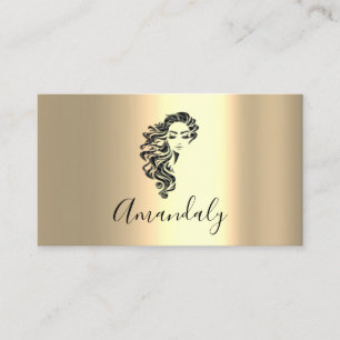Professional Hair Eyelash Makeup Artist Gold Lux Business Card